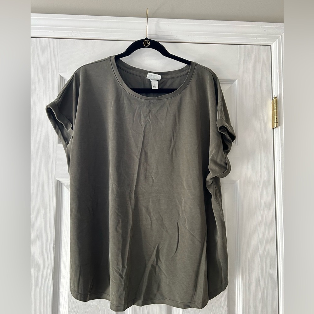 Ava & viv womens tshirt - cuffed short sleeves - 2xl